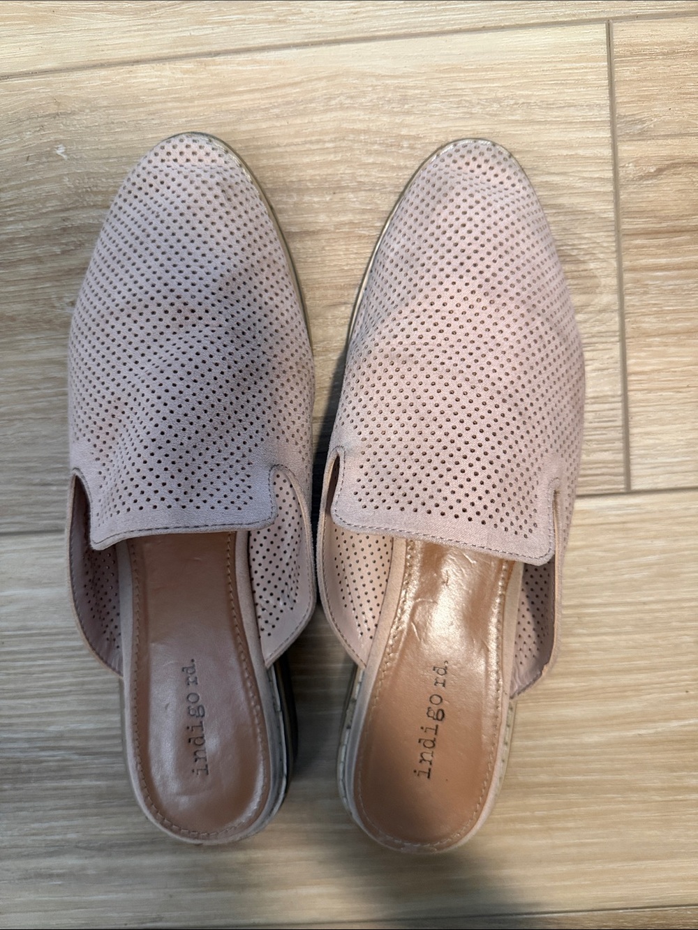 2 for $7 - Indigo Road Blush Perforated Slip-On Mules